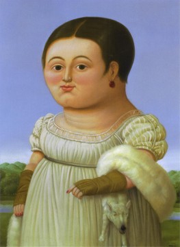 Fernando Botero Painting - Miss Riviere después de Ingres Fernando Botero